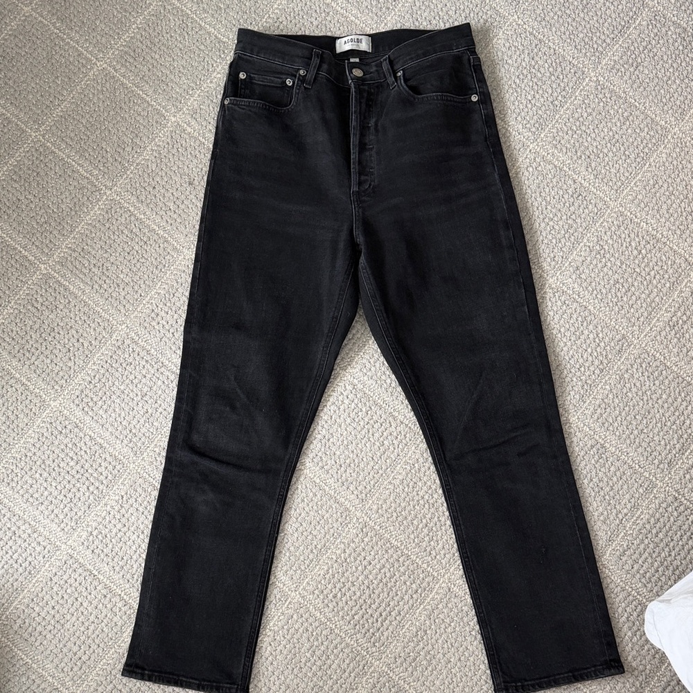 AGolde Riley High Rise Straight Crop Jeans